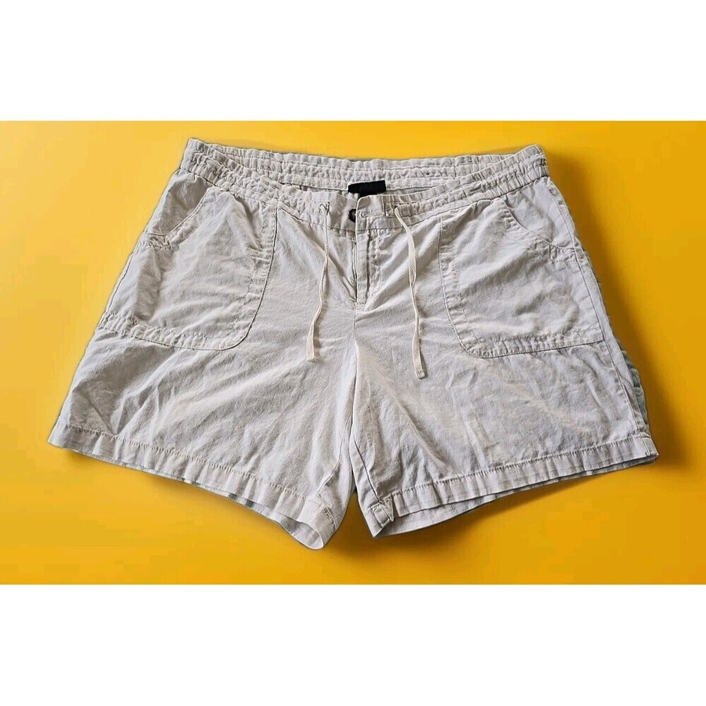 Lane Bryant Women's Plus Size 24 Linen Blend Beige Shorts